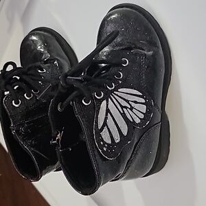 Sparkly butterfly combat boots